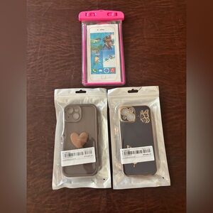 NWT-Elegant Heart and Butterfly iPhone 15 Trio Case Set